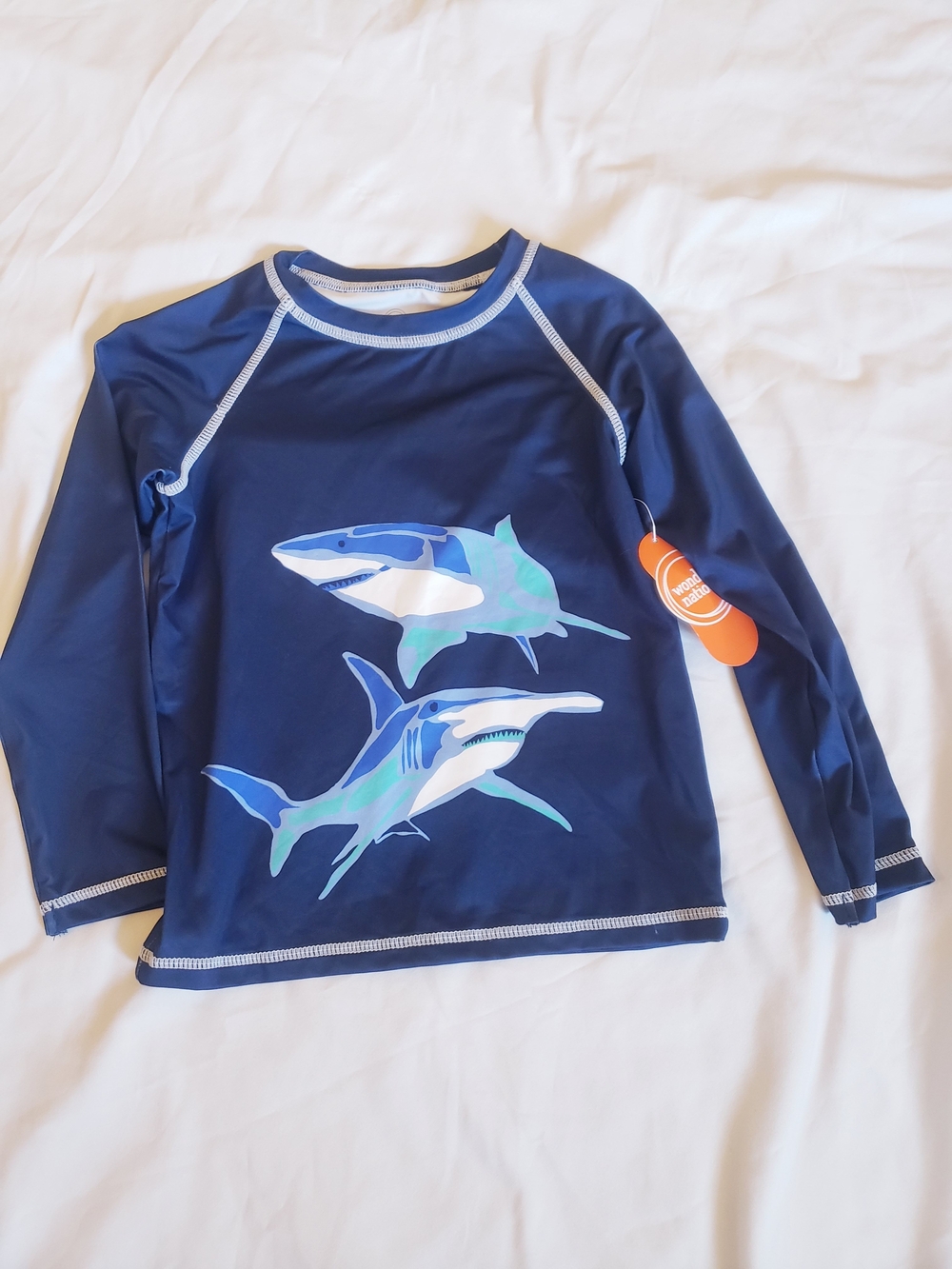 5T Blue Shark Rash Guard Swim Shirt